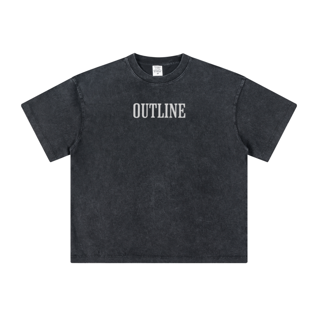 260GSM Unisex Heavyweight Re-Washed Distressed Crew Neck T-shirt Snowflake