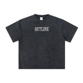 260GSM Unisex Heavyweight Re-Washed Distressed Crew Neck T-shirt Snowflake