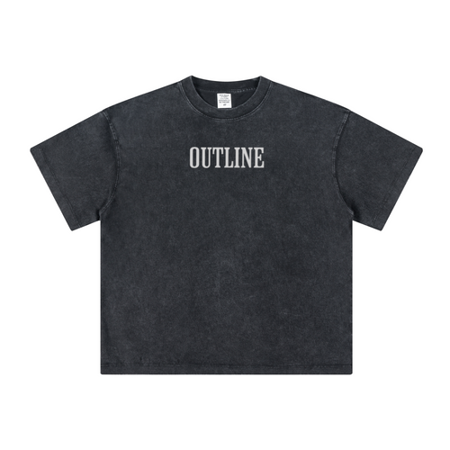 260GSM Unisex Heavyweight Re-Washed Distressed Crew Neck T-shirt Snowflake