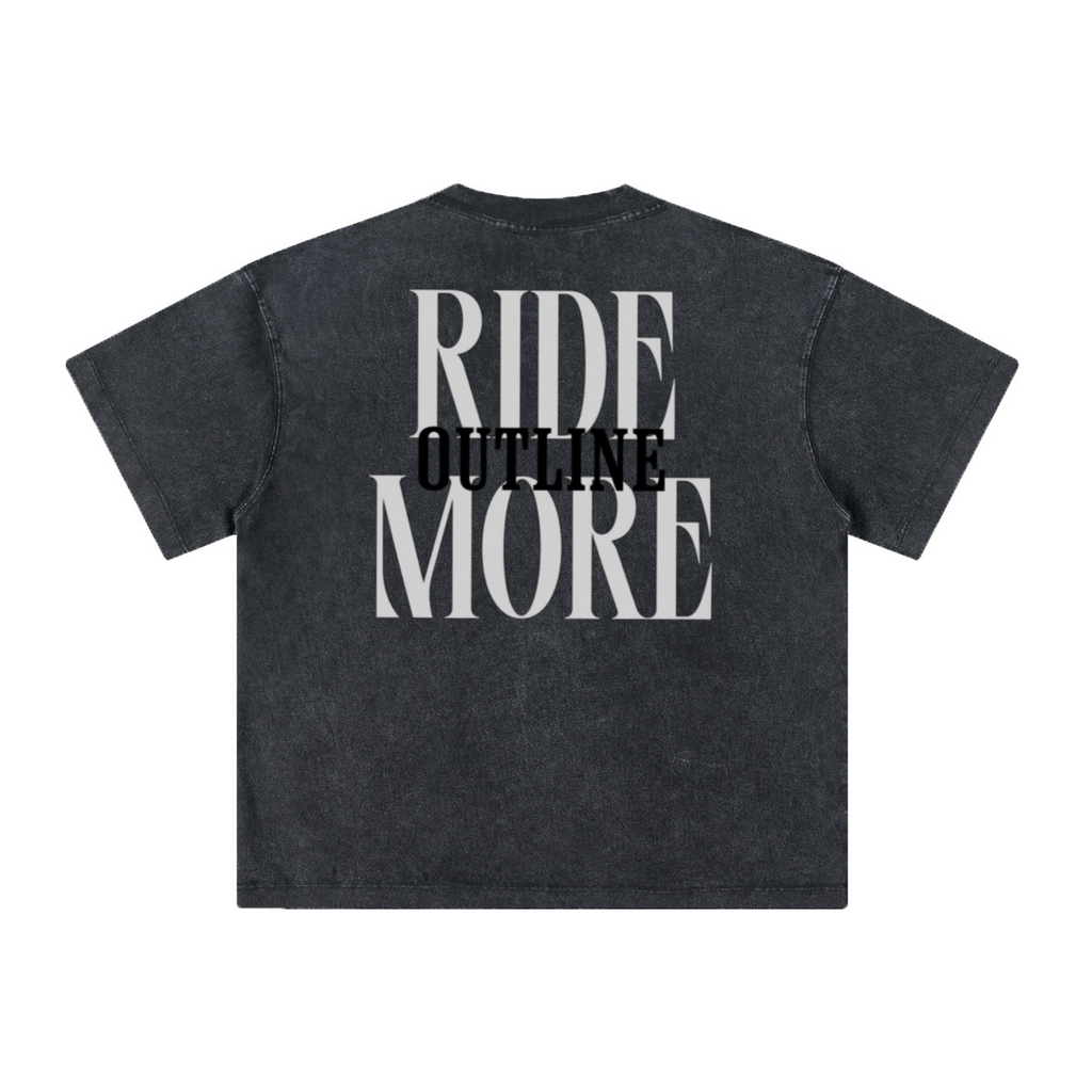 260GSM Unisex Heavyweight Re-Washed Distressed Crew Neck T-shirt Snowflake