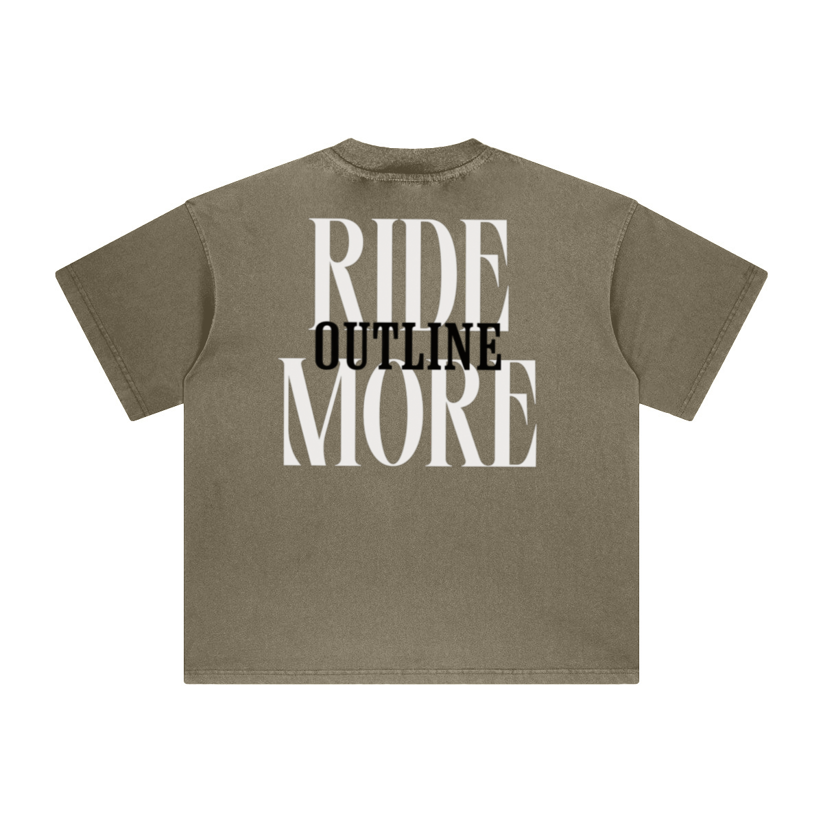 260GSM Unisex Heavyweight Re-Washed Distressed Crew Neck T-shirt Camel