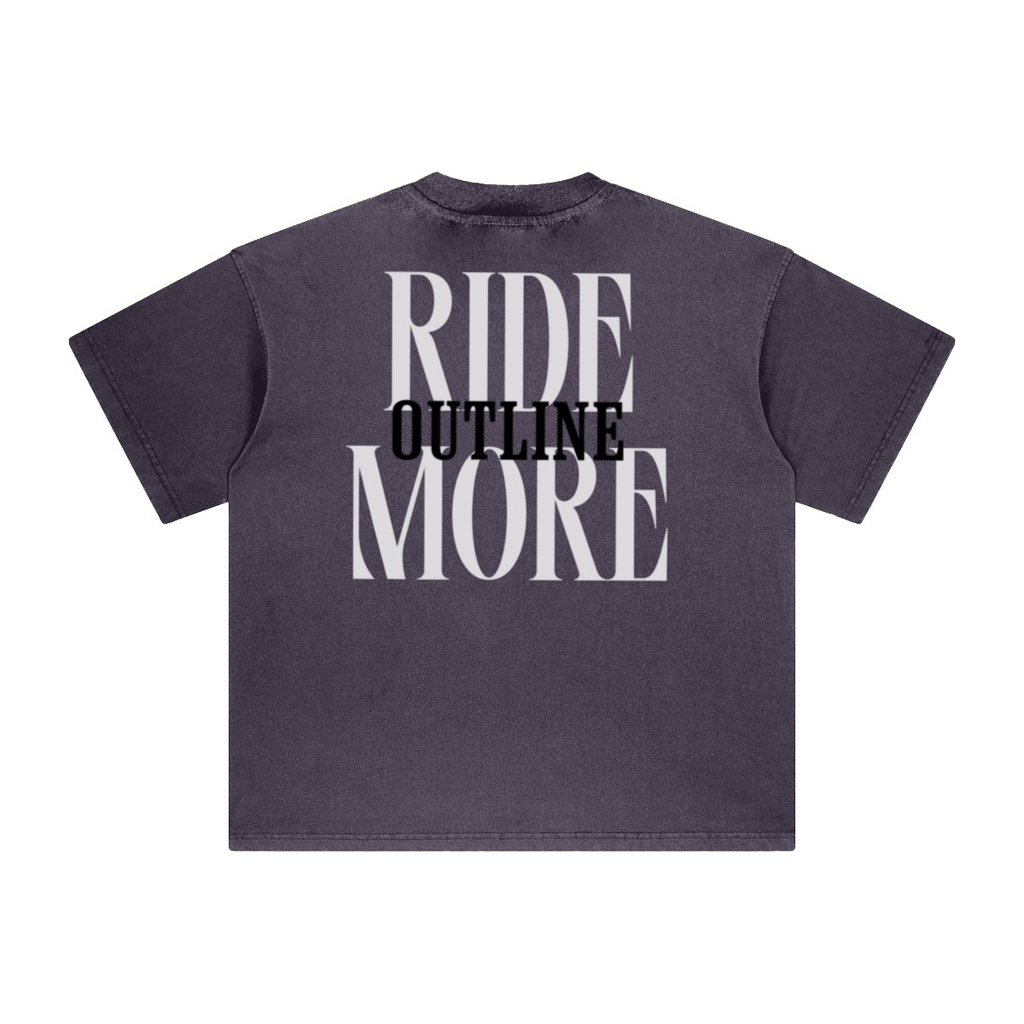 260GSM Unisex Heavyweight Re-Washed Distressed Crew Neck T-shirt Grape Purple