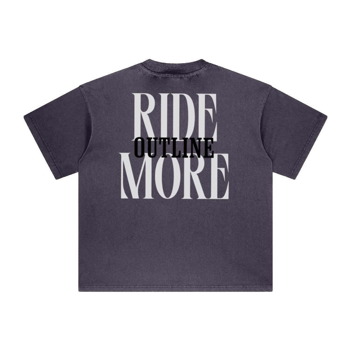 260GSM Unisex Heavyweight Re-Washed Distressed Crew Neck T-shirt Grape Purple
