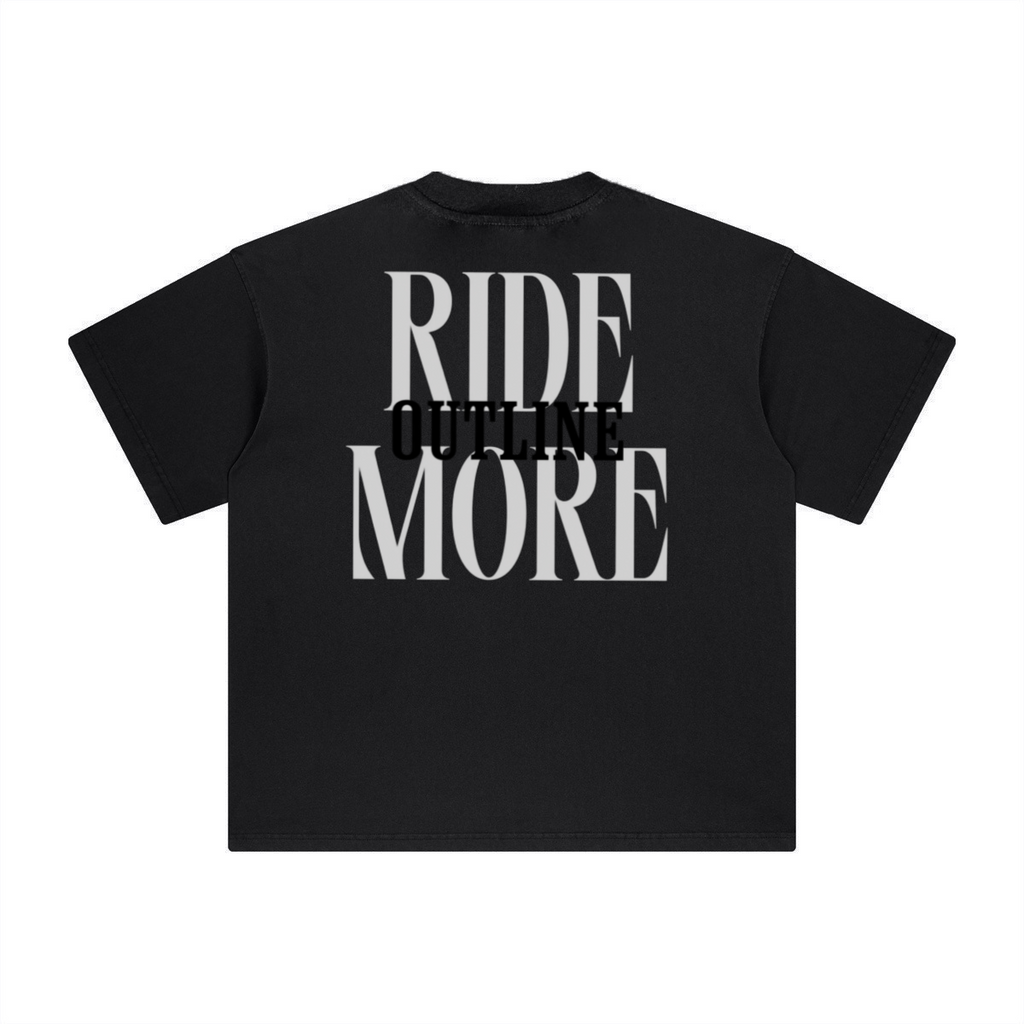 260GSM Unisex Heavyweight Re-Washed Distressed Crew Neck T-shirt Black