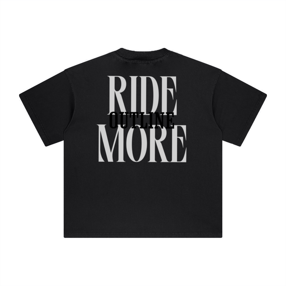 260GSM Unisex Heavyweight Re-Washed Distressed Crew Neck T-shirt Black