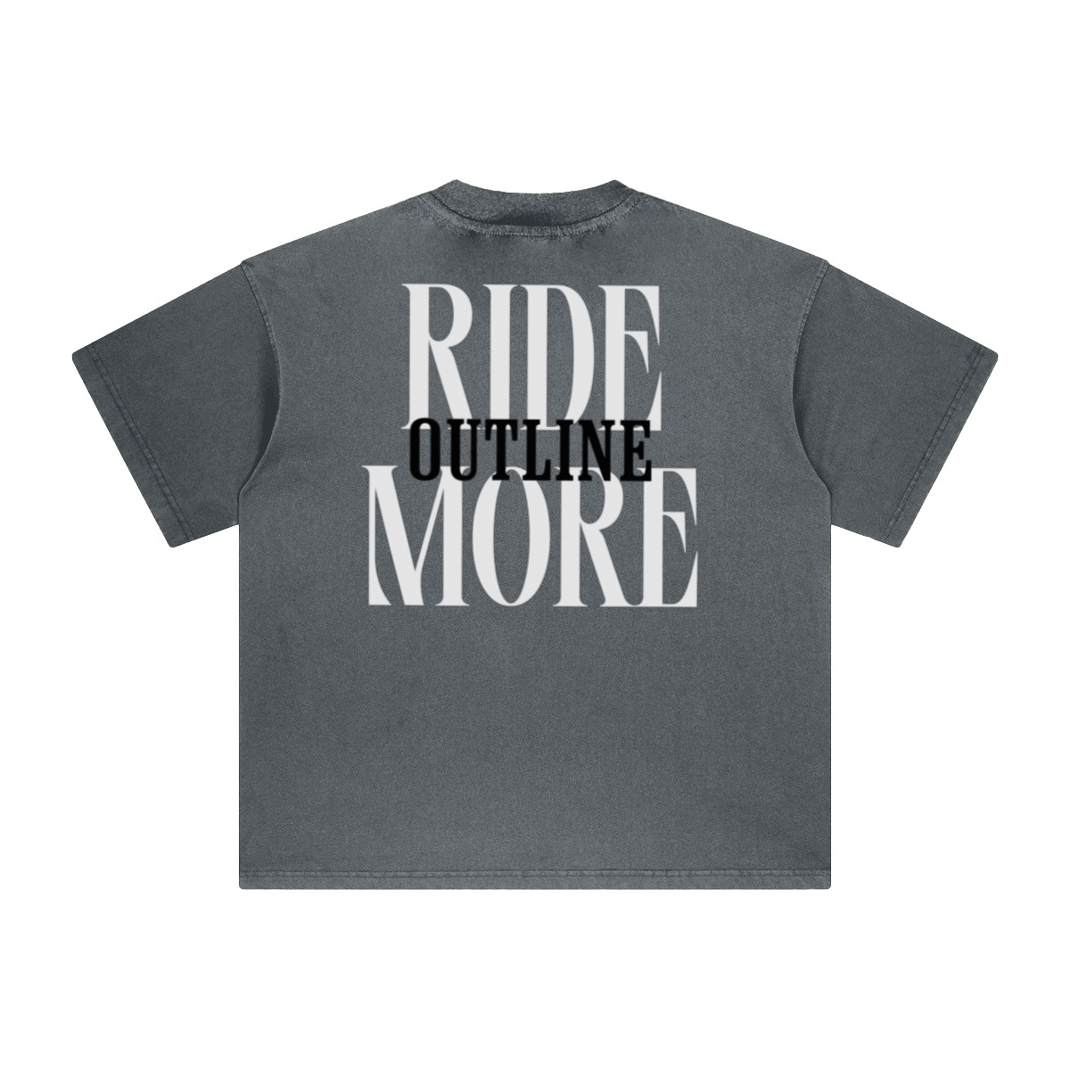 260GSM Unisex Heavyweight Re-Washed Distressed Crew Neck T-shirt Slate blue