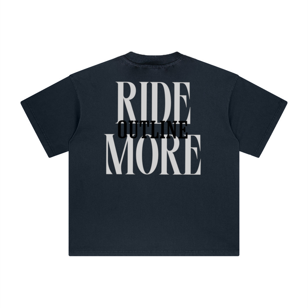 260GSM Unisex Heavyweight Re-Washed Distressed Crew Neck T-shirt Royal Blue