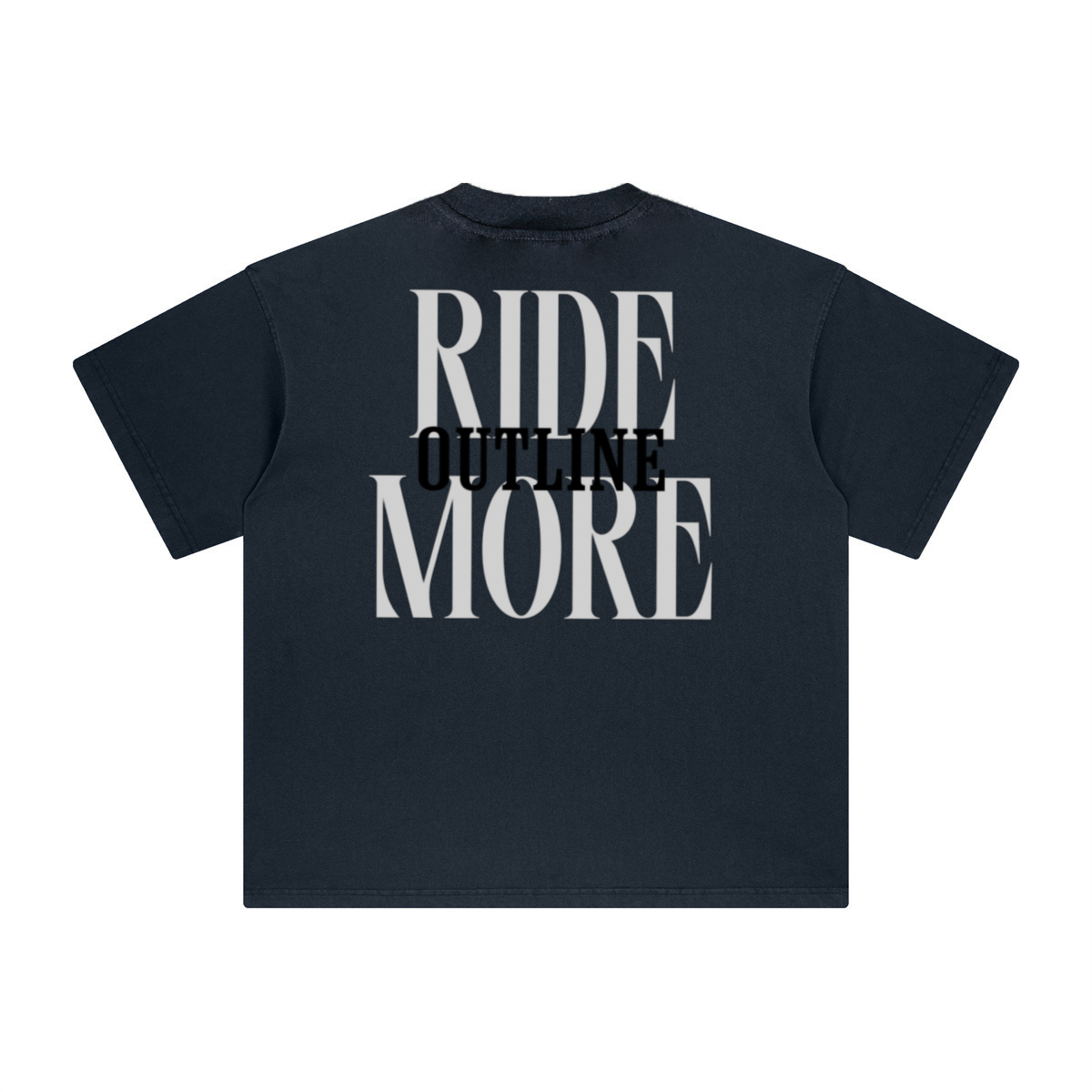 260GSM Unisex Heavyweight Re-Washed Distressed Crew Neck T-shirt Royal Blue